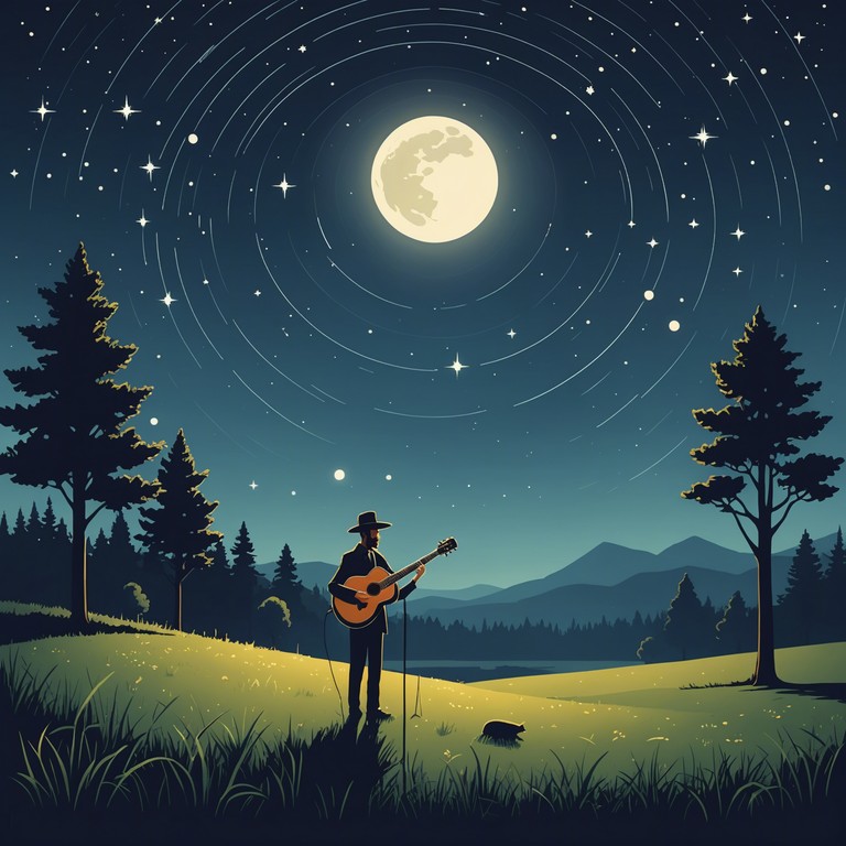 A soothing banjo melody reflecting the peacefulness of a starlit night in a calm meadow, ideal for relaxation and introspective moments.