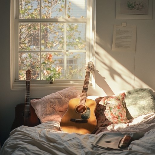 A cheerful and lively instrumental piece capturing the essence of a sunlit bedroom daydream. With jangly guitar chords and bright melodies, this bedroom pop track fills the room with a sense of warmth and joy. It paints a picture of carefree afternoons spent lounging and dreaming, resonating with a fresh and optimistic spirit.