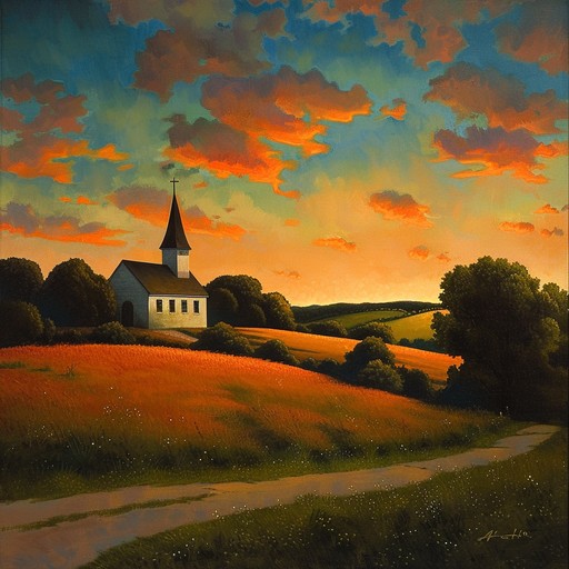 This instrumental piece transports listeners to a quaint country church through rich, gospel inspired harmonies and soulful melodies. The resonant organ gently accompanies layers of swelling brass and warm strings, creating a serene, uplifting atmosphere. It captures the essence of love, faith, and community in simpler times.