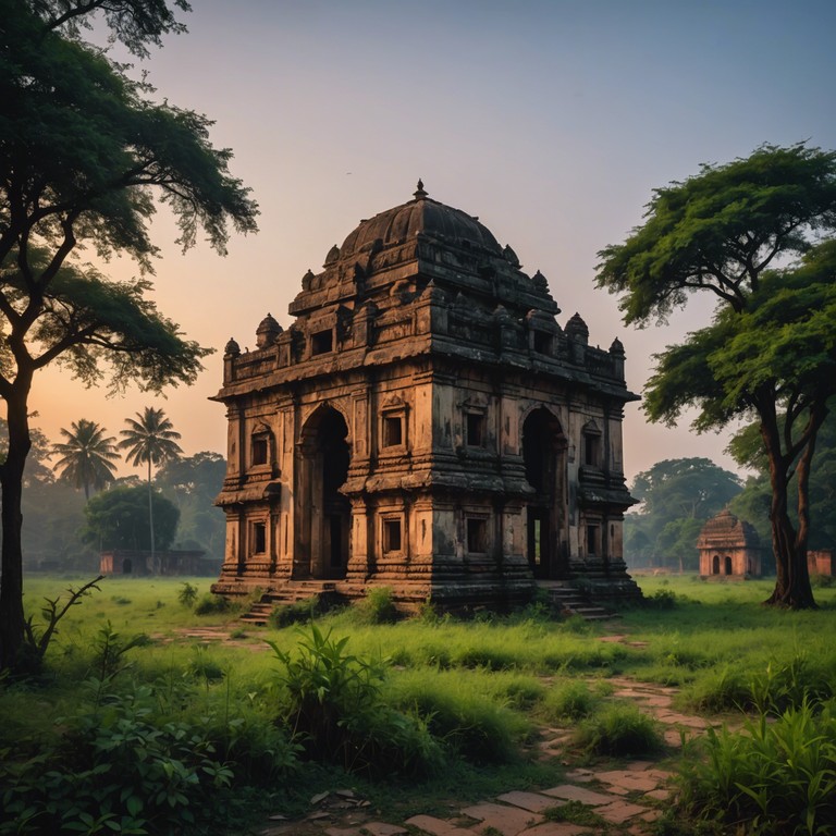 This track evokes the eerie ambiance of forgotten indian temples, with haunting melodies played on the sitar, creating a dark, reflective atmosphere that fills the listener with a sense of the mystical past of hindustani culture.
