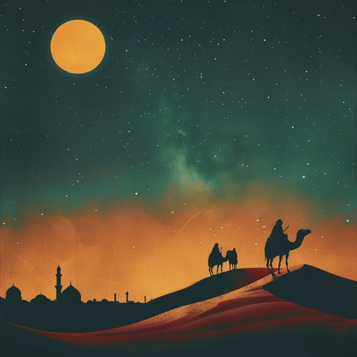 Embark on a mesmerizing voyage through the enchanting sounds of the middle east. This instrumental piece weaves together the hypnotic melodies of the oud, the rhythmic pulse of the darbuka, and the haunting whispers of the ney flute. As the music unfolds, it evokes images of desert caravans, bustling bazaars, and the mysteries of ancient arabian tales.