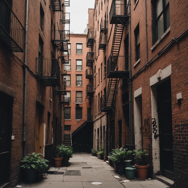 This track paints a sonic portrait of a gritty urban environment, echoing the bustling activity of city life juxtaposed with the tranquil moments found in hidden alleys. The sound encapsulates the essence of movement and rest within the cityscape, creating a uniquely immersive listening experience.
