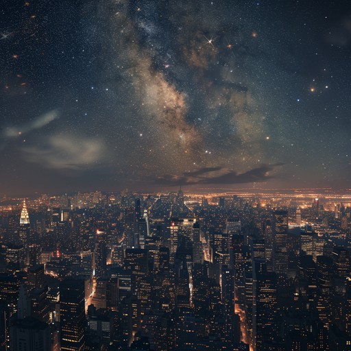 Immerse yourself in a sonic journey that merges the ethereal calm of cosmic ambient sounds with the dynamic rhythms of urban life. Smooth synth textures are perfectly balanced with pulsating beats, creating a mesmerizing flow that captures the essence of an interstellar voyage across futuristic cities.
