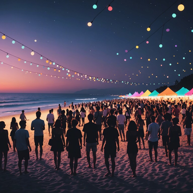 Imagine dancing on the beach under the stars, with energetic edm reggaeton beats setting the perfect party mood. The track relies heavily on synthesized melodies and vibrant bass, ideal for a night filled with dancing and fun.