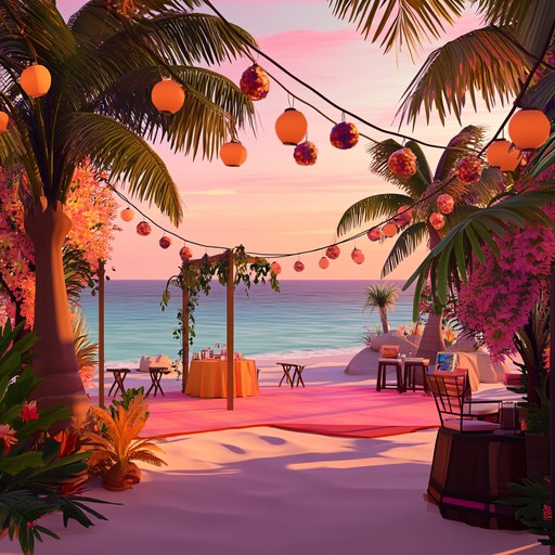 Experience the electrifying atmosphere of a sunset beach party through the lively beats and vibrant melodies of cumbia. This track captures the spirit of celebration with its upbeat rhythms, making it an ideal soundtrack for festive gatherings. Let the music transport you to a joyful fiesta by the ocean, where the sunset colors the sky and the dance floor comes alive.