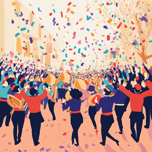 A lively instrumental swing piece that captures the essence of victory and celebration, featuring vibrant brass sections, upbeat rhythms, and infectious melodies that evoke the spirit of a triumphant parade