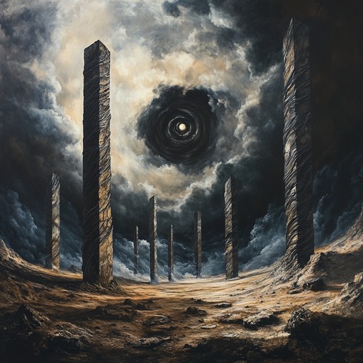A mesmerizing instrumental heavy metal track that weaves pulsating, hypnotic guitar riffs with driving bass lines and thundering drums, creating an immersive sonic journey through dark and ethereal soundscapes