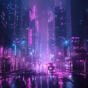 eerie synths dancing in a haunted, neon lit scape