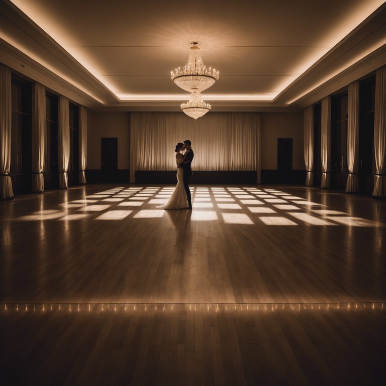 A contemporary ballroom track that blends classic waltz elements with modern electronic chillwave, designed to evoke the joy and serenity of an elegant dance evening. The music swells softly, embodying the perfect balance between old and new music styles.