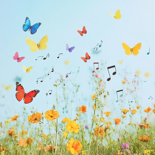 An uplifting instrumental muzak track featuring the xylophone, creating a playful and cheerful mood that embodies the feeling of wandering freely through sunlit meadows, with melodies that dance like butterflies over blooming flowers.