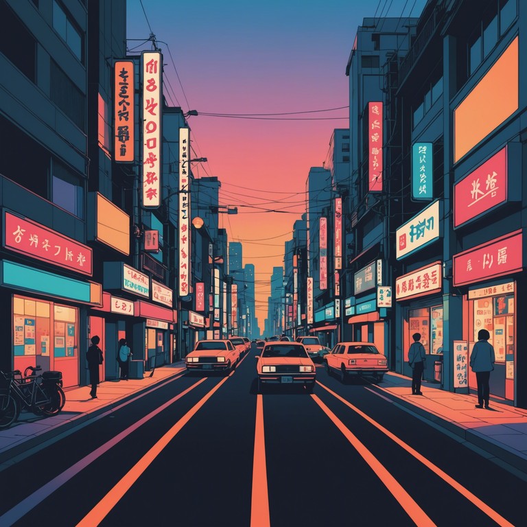 This track combines the vibrant energy of city life with the serene ambiance of a tokyo sunset, utilizing dynamic synth rhythms alongside calming melodic undertones to evoke a sense of energy and peace synonymous with tokyo’s nightlife and beautiful evenings.