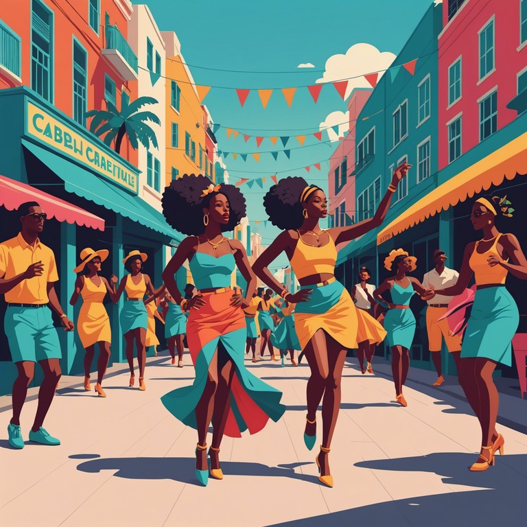 This track encapsulates the spirit of a caribbean festival with pulsating rhythms and vibrant melodies that embody the joyful atmosphere of a sunlit island celebration. The composition is infused with rapid percussion sequences that invite dancing and celebration, making it perfect for high energy settings.