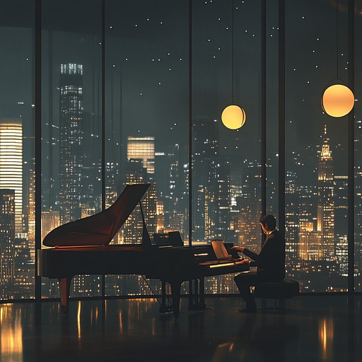 A refined hiphop piece featuring gentle piano over laid back beats, creating sophisticated urban vibes