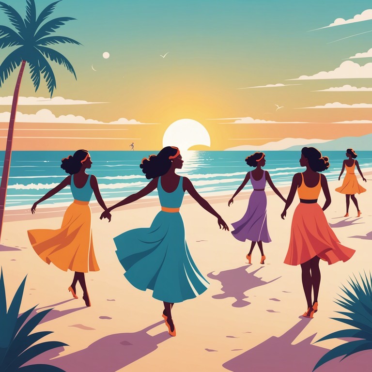 This track features vibrant samba rhythms that encapsulate the spirit of a joyful sunrise dance. The music is energizing, designed to make listeners feel like they are dancing on a sunny brazilian beach, with beats that invigorate and inspire movement and joy.