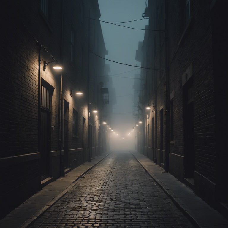 This track embodies the essence of a mysterious, old time adventure through abandoned urban landscapes, with eerie sounds echoing off forgotten alleyways. The music captures the feel of a bygone era decorated with a modern sense of mystery, featuring a classic piano that carries a haunting tune, veiled in the aura of noir detective stories.