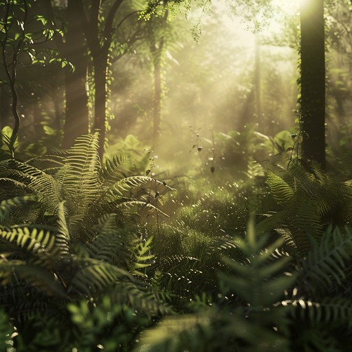 Feel the serenity of a hidden glade as sunlight trickles through the canopy. The gentle flute melodies and ambient sounds of nature blend together to create a soothing, meditative experience, inspiring a deep sense of peace and connection with the natural world