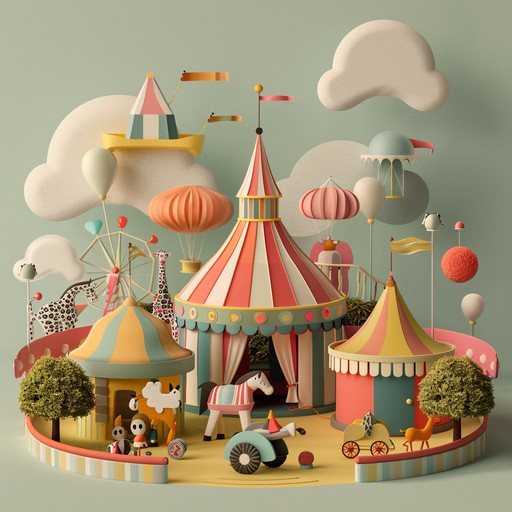 A vivacious instrumental blending circus melodies with avant garde twists, featuring calliope and surprising synth elements. It's a cheerful, imaginative track that evokes fun and fantasy.