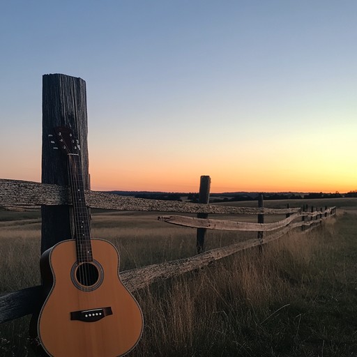 An evocative instrumental showcasing gentle guitar strums that paint a picture of quiet introspection under the fading glow of the western sun.