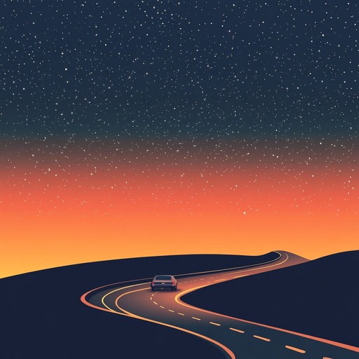 A captivating instrumental track that blends smooth melodies with the energy of hard rock, evoking the feeling of cruising along an empty highway under the stars.