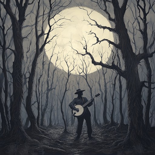 An unsettling instrumental piece featuring haunting melodies on the banjo, conjuring images of shadowy forests where ancient spirits whisper secrets in the wind.