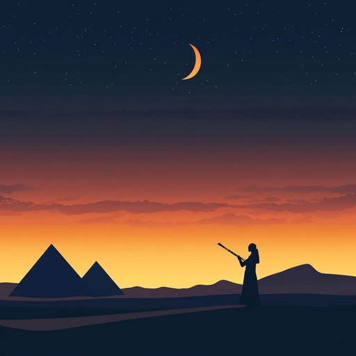 Imagine being transported back to the pharaonic era where the sound of flutes fills the air, capturing the essence of ancient egypt's majesty and mystery. This piece uses minimal instrumentation to evoke the vastness and awe of historical monuments.