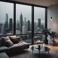 peaceful piano under a gentle rain