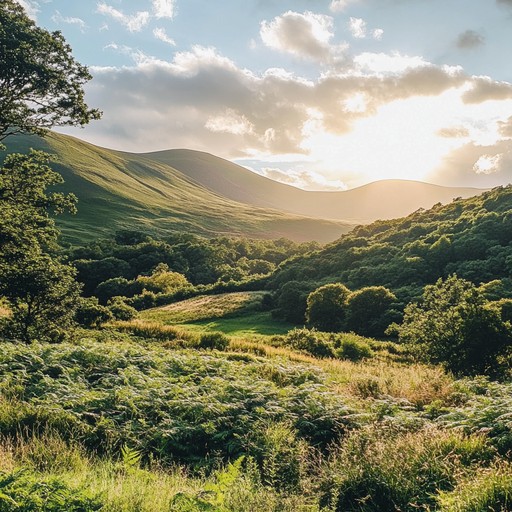 This piece celebrates the highlands' vibrant culture, representing the dance of communities coming together. Driven by lively bagpipes, the melody evokes a sense of unity and joy through an optimistic, traditional dance tune. The music paints a bright landscape of sunlit hills and jubilant gatherings, radiating warmth and happiness