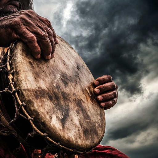 An instrumental piece featuring powerful tribal drumming from various world cultures, blending aggressive rhythms with deep, resonant tones to evoke a sense of anger and uprising.