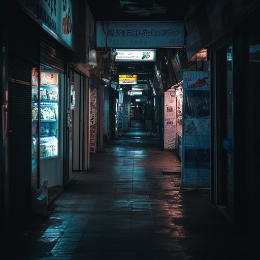 An instrumental track combining gentle synth harmonies to create an atmosphere of tranquility and subtle mystery, capturing the feeling of wandering alone in empty commercial spaces.