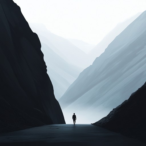 An instrumental folk piece evoking the feeling of wandering alone through misty mountains, yearning for distant places and lost connections, carried by haunting melodies of an acoustic guitar