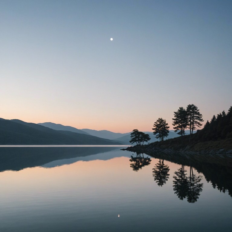 An evocative musical piece that emerges like a whisper from the past, enveloping the listener in waves of relaxing, warm synthesizer sounds, perfectly capturing the essence of a tranquil evening in the 80s.