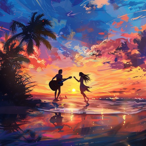 Experience the blissful fusion of tropical and elegant samba grooves, perfect for a sunset gathering. Engaging melodies and laid back rhythms create a joyful atmosphere. Let the soft strumming of the guitar, combined with bossa nova rhythms, take you to a serene beachside celebration as the sun sets in the horizon.