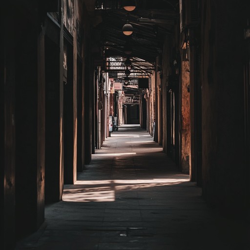 An instrumental fusion blending middle eastern scales with electronic beats, creating an atmosphere of tension and unease.