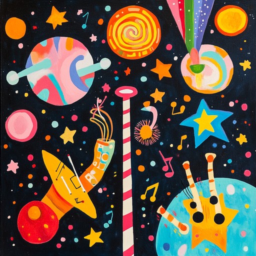 Experience a cosmic carnival where playful synth melodies intertwine with pulsating trance rhythms. This instrumental track radiates joy and energy, inviting listeners to dance among the stars in a vibrant, uplifting soundscape.