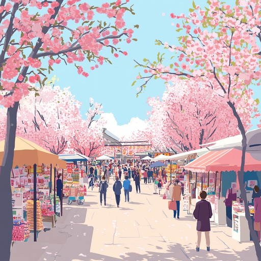 This instrumental j pop piece captures the essence of a lively cherry blossom festival, filled with joyful and energetic tunes. The bright melodies and bouncy rhythms create an atmosphere of celebration. Picture a sunny spring day with blossoms in full bloom, crowds of smiling people, and a feeling of communal happiness. Perfect for settings that require an infusion of joy and positivity.