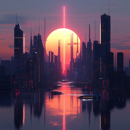 Experience the rise of a cybernetic metropolis as dawn breaks, with layers of shimmering synths and pulsating rhythms painting a sonic portrait of a futuristic city coming to life