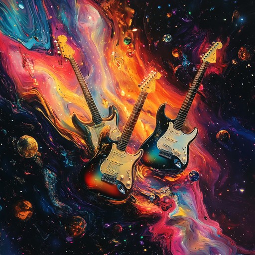 An instrumental track that takes the listener on a trippy ride through cosmic soundscapes, combining funky basslines, groovy beats, and powerful rock guitar riffs to create an immersive musical experience.