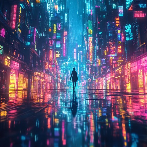 Immerse yourself in a cybernetic journey where reflective tones meld seamlessly with futuristic soundscapes, invoking images of neon lit cityscapes and contemplative solitude. This track contrasts delicate synth melodies with bold, pulsating rhythms to evoke a sense of both hope and introspection.