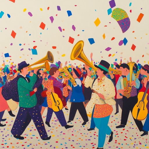 Full of joyous melodies and rhythmic energy from vibrant percussion and brass, this samba composition captures the essence of a carnival street parade, making everyone want to dance and celebrate life's colorful moments.