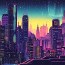 futuristic beats in urban electronic scape