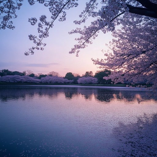 A serene instrumental piece that captures the essence of cherry blossom season, blending gentle synths with traditional japanese instruments, offering a reflective and tranquil listening experience.