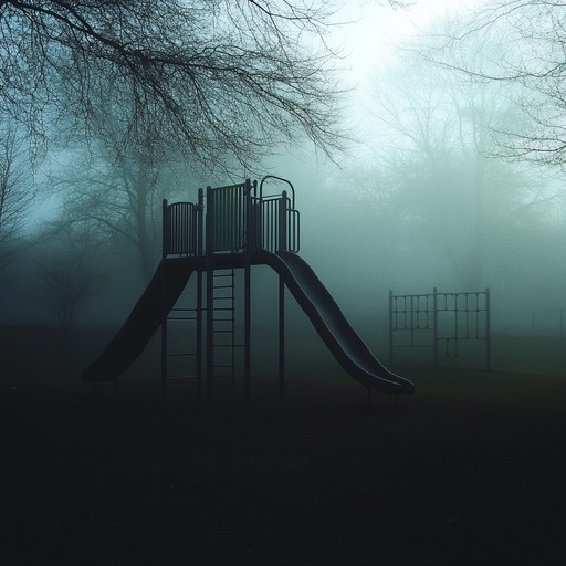 A sinister lullaby weaving through the ghostly whispers of an abandoned playground. Imagine the unsettling feeling of a haunted nursery rhyme sung by phantom children, too eerie for comfort, echoing through the unsettling silence.