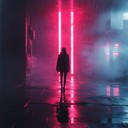 a sorrowful journey through a dystopian city's neon shadows.