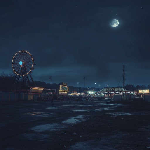 A haunting instrumental piece that weaves together melancholic melodies with the nostalgic atmosphere of an abandoned carnival at night. The music evokes images of empty carousels, silent ferris wheels, and memories lingering in the deserted fairgrounds, blending somber accordion tunes with distant calliope sounds to create a poignant and emotional journey.