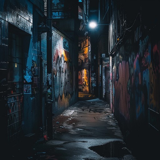 Heavy with stomping kicks and eerie synths, this track conveys an industrial, raw sound. It mixes mechanical clangs with dark atmospherics, producing an edgy, rebellious vibe fit for underground scenes.