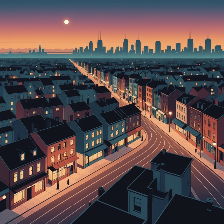 As dusk transitions to night, a gentle saxophone melody reflects the peaceful yet melancholic atmosphere of an urban landscape winding down. The song serves as a sonic companion to moments of solitary reflection amidst the background hum of a sleeping city.