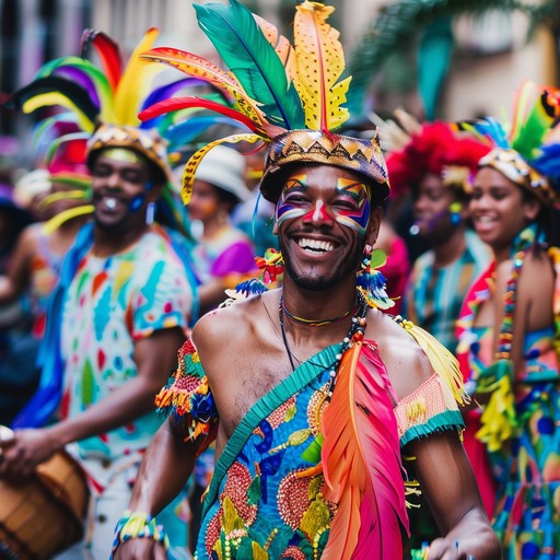 An energetic fusion of samba and jazz, layered with infectious rhythms and uplifting melodies. Bright brass sections interplay with rhythmic percussion, creating a vibrant and happy atmosphere that makes you want to dance in the sunshine.