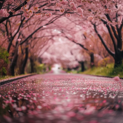 Imagine a serene scene where cherry blossoms fall gently, each petal symbolizing a cherished memory. This instrumental fuses tender piano chords with subtle orchestral elements, painting a picture of transitory beauty and longing.