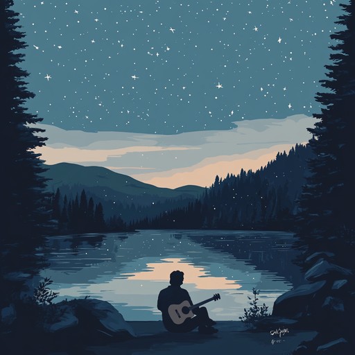 An instrumental piece that blends soft acoustic guitar melodies with subtle orchestral elements, capturing the tranquility of quiet evenings under the stars