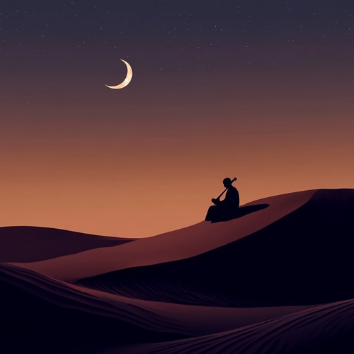 A somber instrumental track featuring middle eastern melodies, capturing the essence of deep sorrow echoed through the vast desert. The slow, mournful progression and melancholic tunes of traditional instruments create an evocative soundscape that speaks to both timeless beauty and profound sadness.